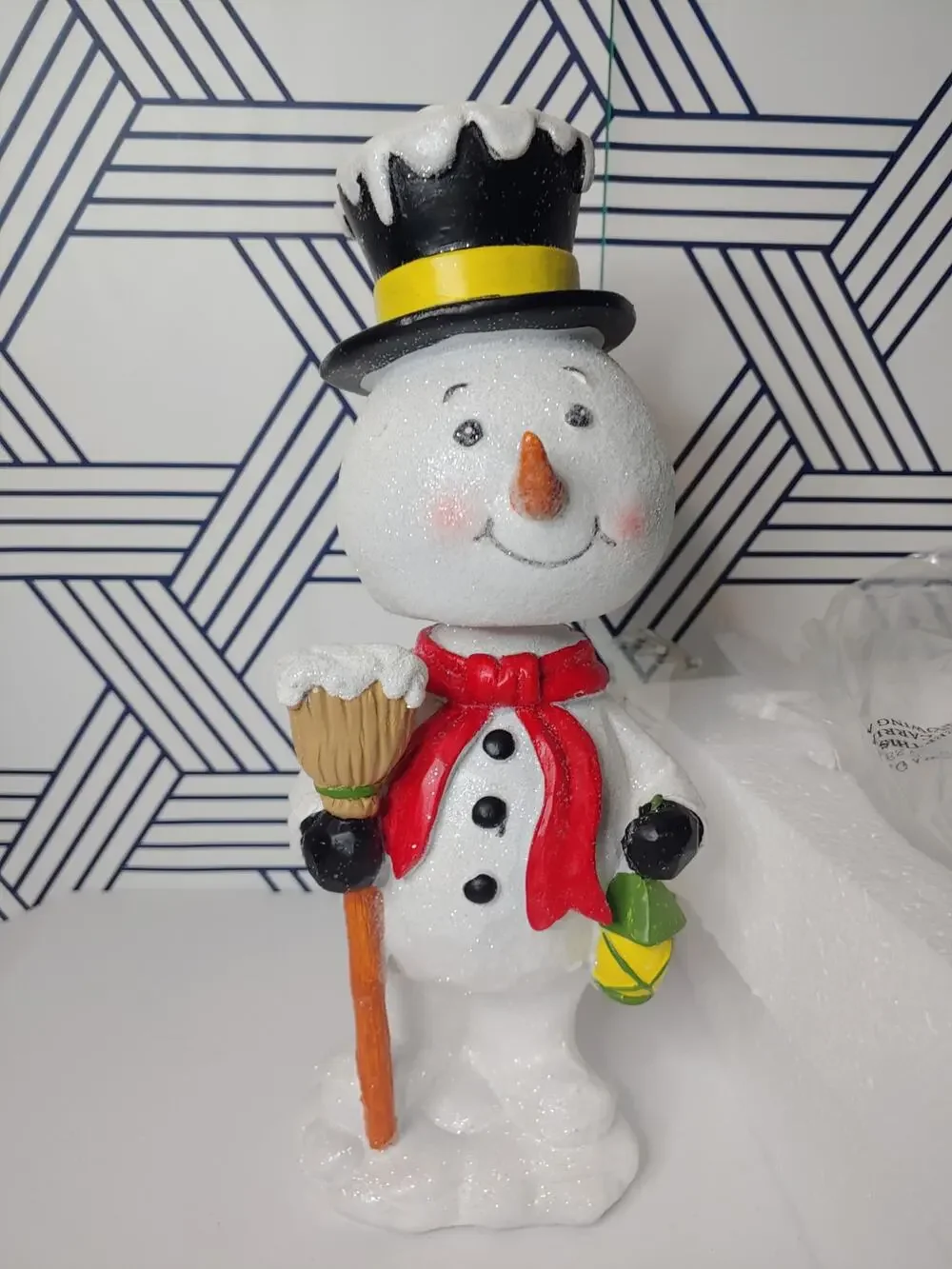 NIB Cracker Barrell Snowman with Bibble Head